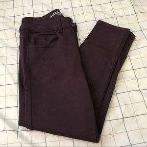 american eagle plum hi rise jegging crop size 2